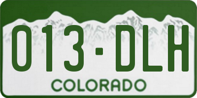 CO license plate 013DLH