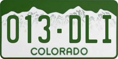 CO license plate 013DLI