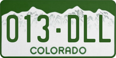 CO license plate 013DLL