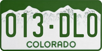 CO license plate 013DLO