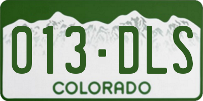 CO license plate 013DLS
