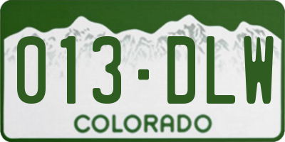 CO license plate 013DLW