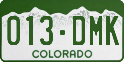 CO license plate 013DMK
