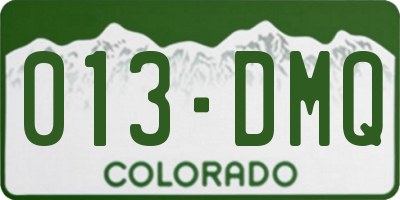CO license plate 013DMQ