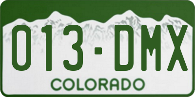 CO license plate 013DMX