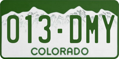 CO license plate 013DMY