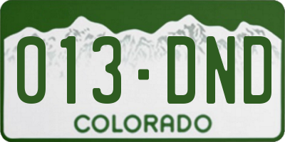 CO license plate 013DND