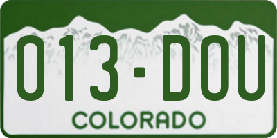 CO license plate 013DOU