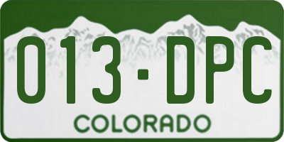 CO license plate 013DPC