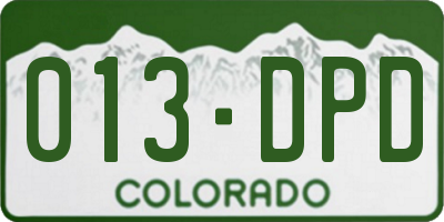 CO license plate 013DPD