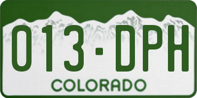 CO license plate 013DPH