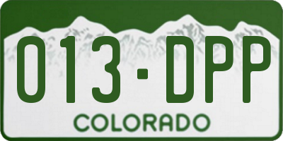 CO license plate 013DPP