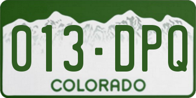 CO license plate 013DPQ