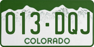 CO license plate 013DQJ