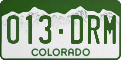 CO license plate 013DRM
