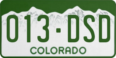 CO license plate 013DSD