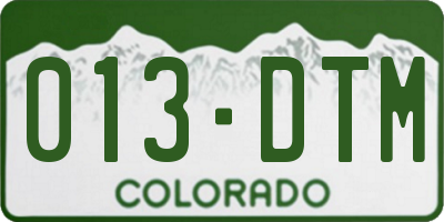 CO license plate 013DTM