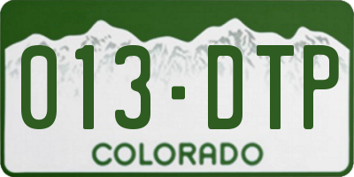CO license plate 013DTP