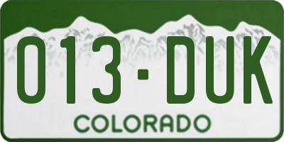 CO license plate 013DUK