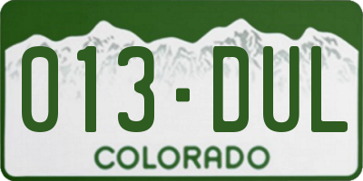 CO license plate 013DUL