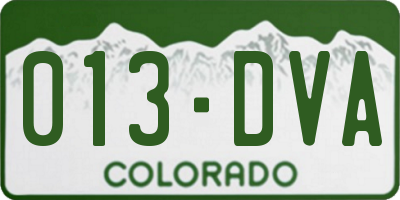 CO license plate 013DVA