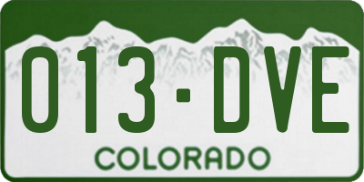 CO license plate 013DVE