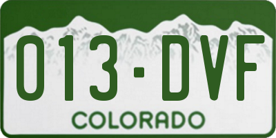 CO license plate 013DVF