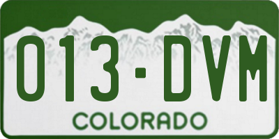CO license plate 013DVM