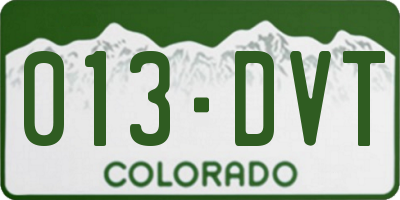 CO license plate 013DVT