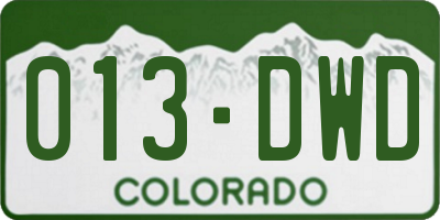 CO license plate 013DWD