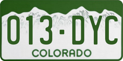 CO license plate 013DYC