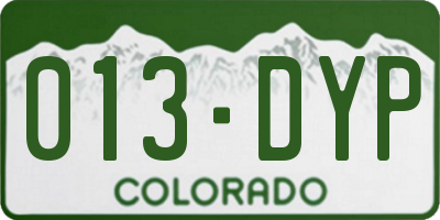 CO license plate 013DYP
