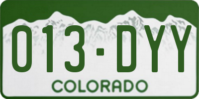 CO license plate 013DYY