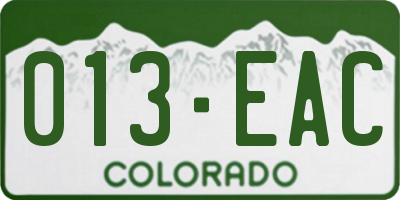 CO license plate 013EAC