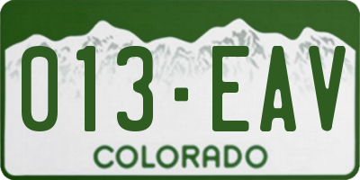 CO license plate 013EAV