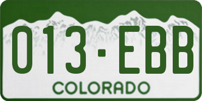 CO license plate 013EBB