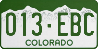 CO license plate 013EBC
