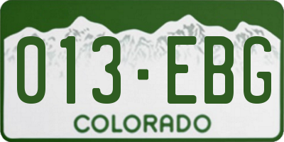 CO license plate 013EBG