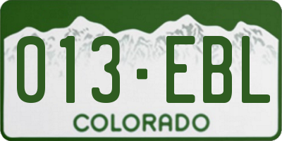CO license plate 013EBL