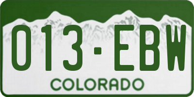 CO license plate 013EBW