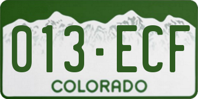 CO license plate 013ECF