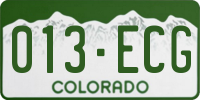CO license plate 013ECG