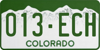 CO license plate 013ECH