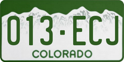 CO license plate 013ECJ