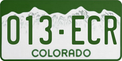 CO license plate 013ECR