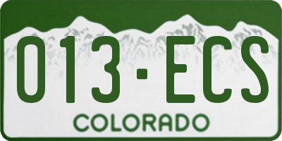 CO license plate 013ECS