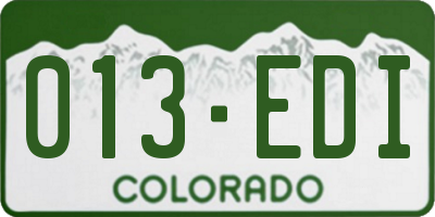 CO license plate 013EDI