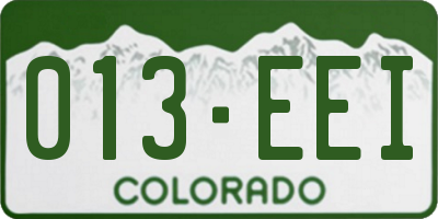 CO license plate 013EEI