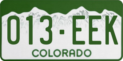 CO license plate 013EEK
