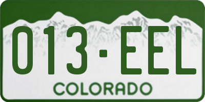 CO license plate 013EEL